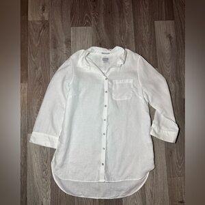 Chicos Womans Linen Button Up Size 1